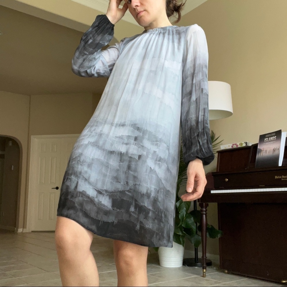 Cloth And Stone Grey Long Sleeve Mini Dress, XS - Picture 16 of 16